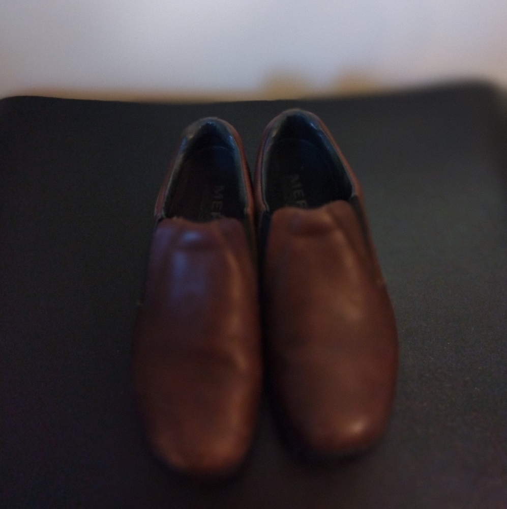 Brown Merrell air cushion moc shoes